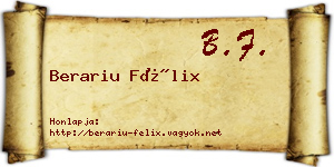 Berariu Félix névjegykártya